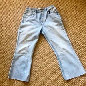 Reformation cropped kick flare jeans